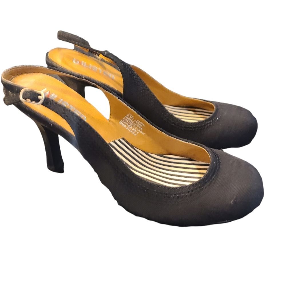 NEW Black Slingback Heels Size 7.5